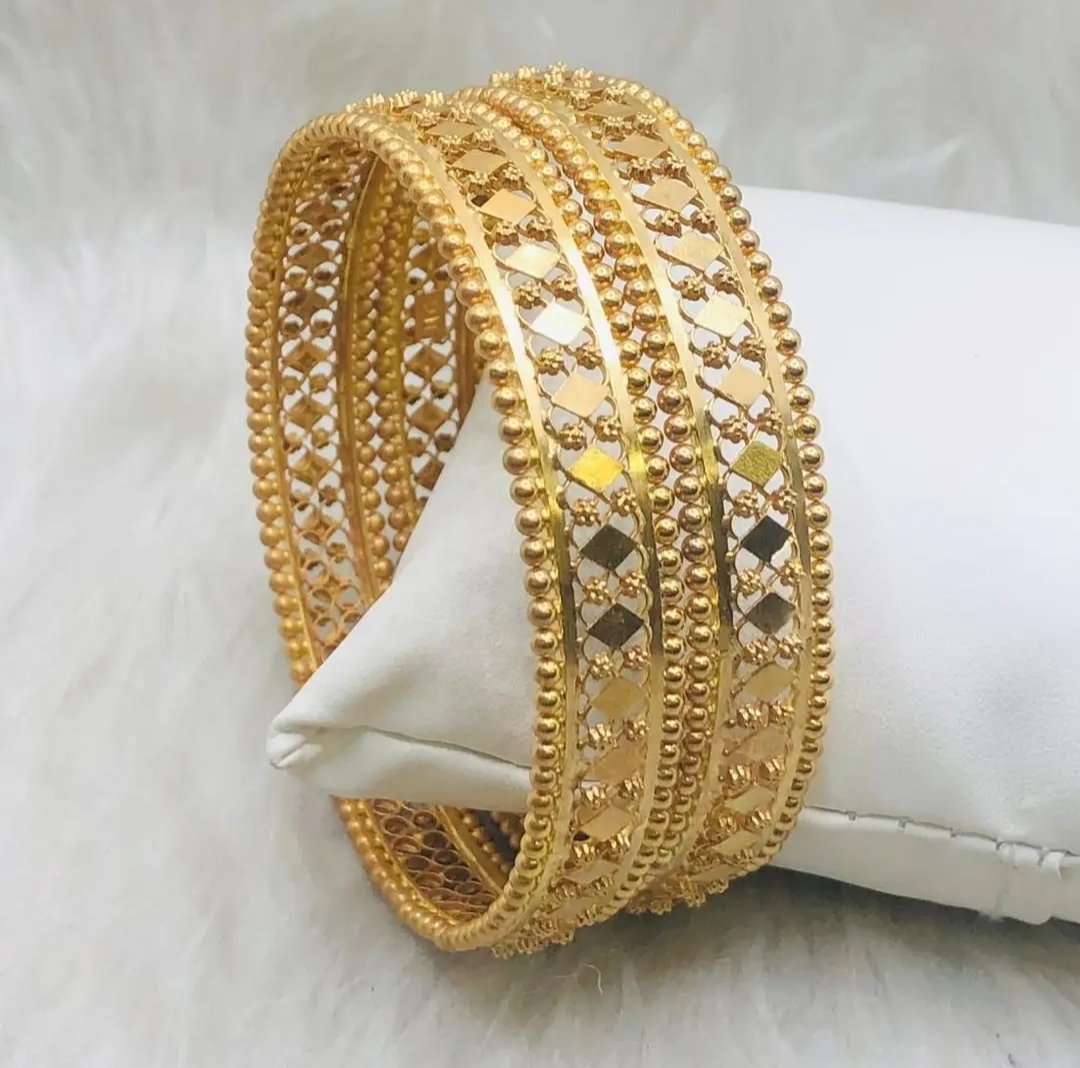 Chandan Pattern Gold Bangels