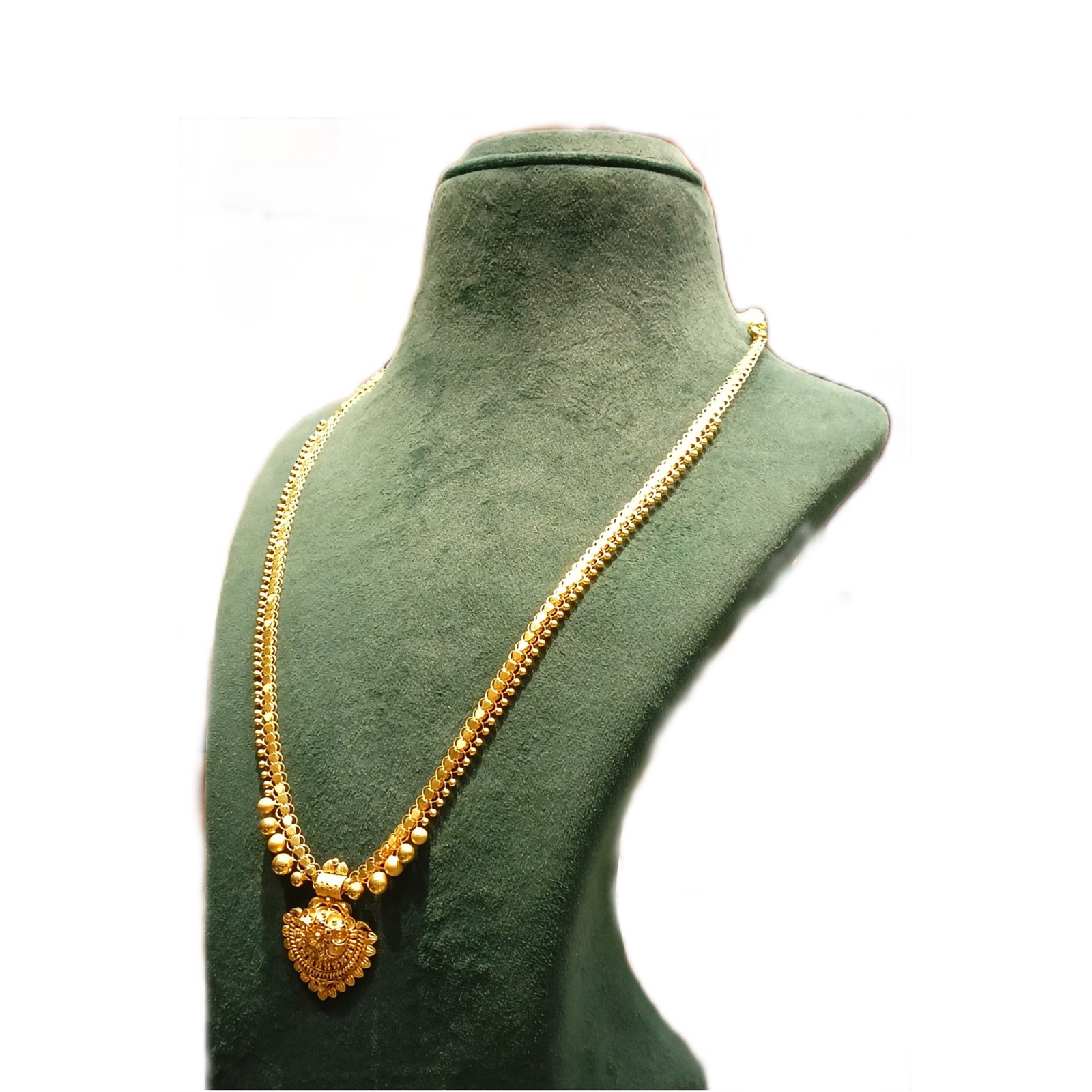 Chandan Pattern Gold Haar Necklace