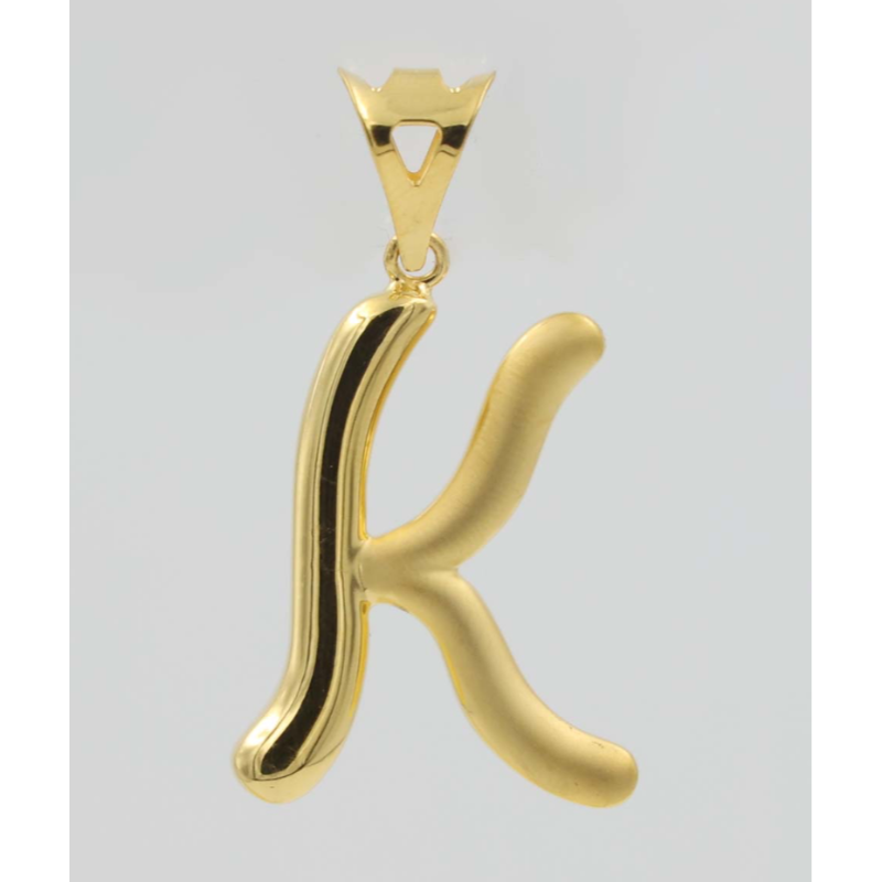 Letter K 22k gold pendant