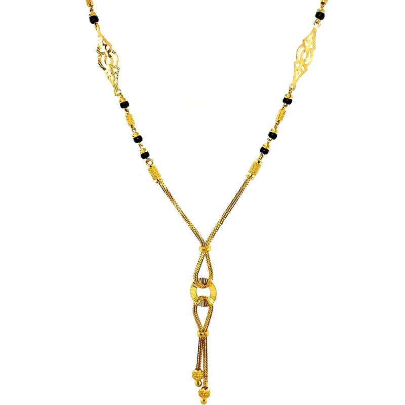 Classic Circle Shape Design Daily Wear Yellow Gold 22kt Mangalsutra