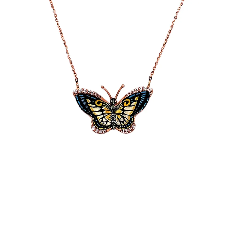 Pretty Butterfly Rose Gold 18kt Chain Pendant