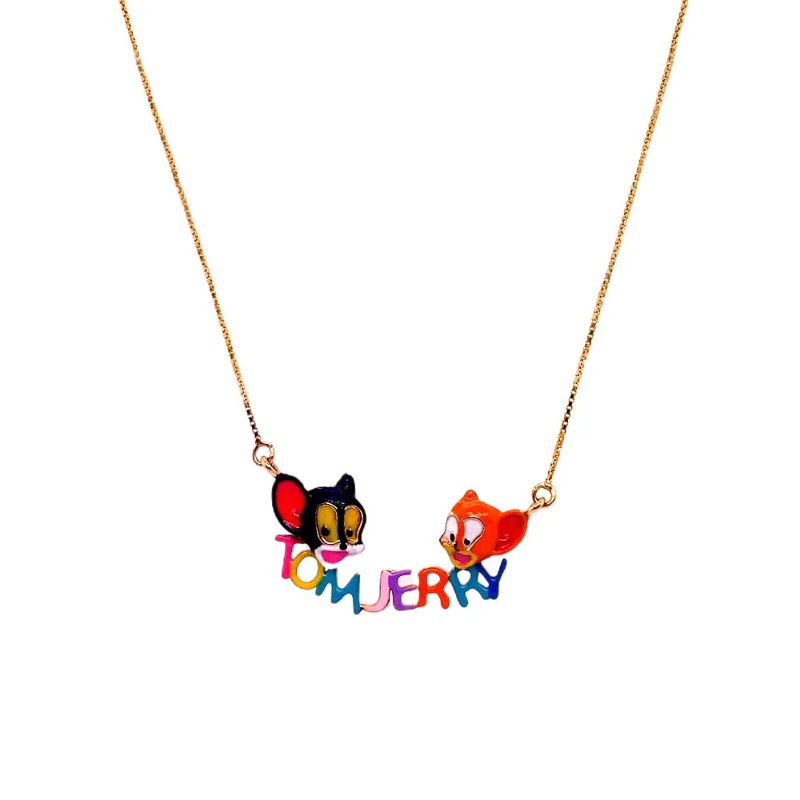 Stunning Tom And Jerry Rose Gold 18kt Chain Pendant