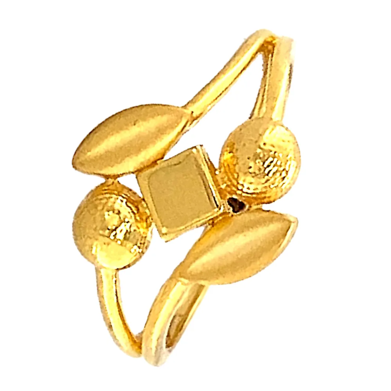 Traditional Criss-Cross Leaf 22kt Yellow Gold Ring