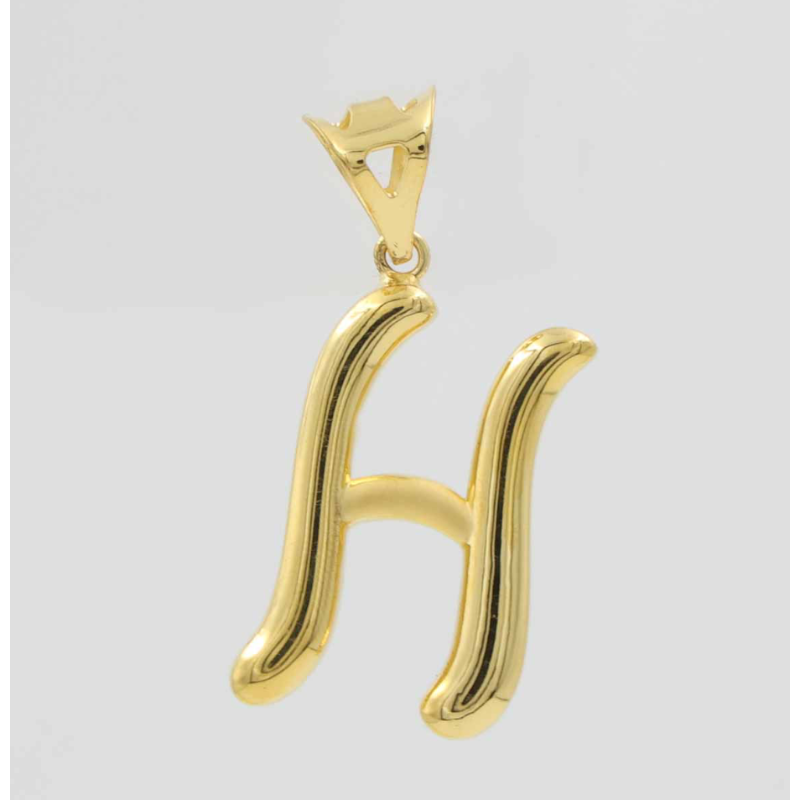 Letter H 22k gold pendant