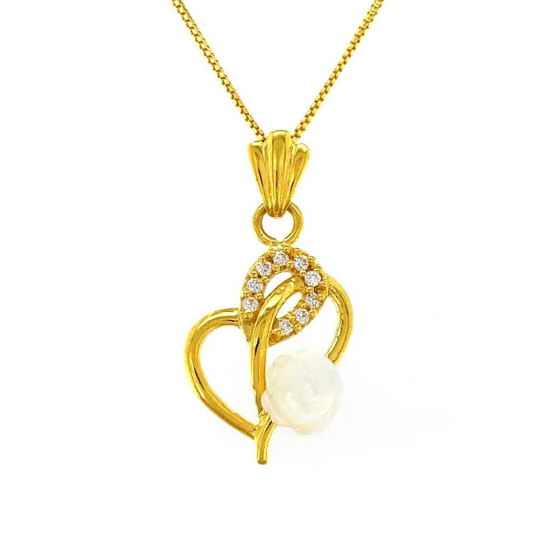 Attractive Heart Floral 22kt Yellow Gold Pendant