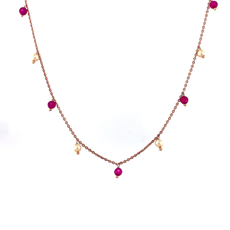 Elegant Casual Wear 18kt Rose Gold Colour Stone Chain Pendant