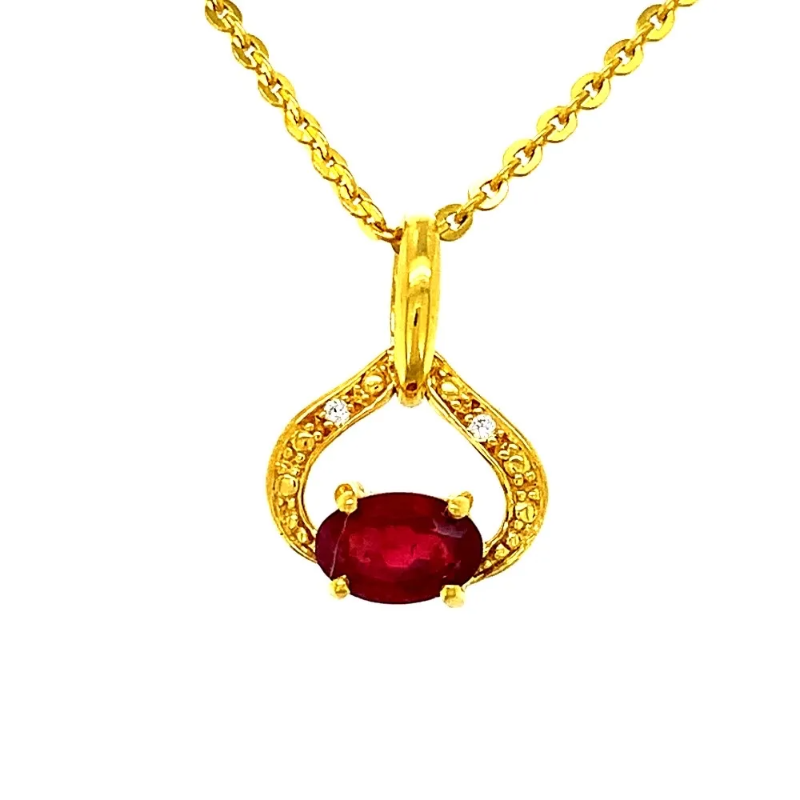 Delicate Yellow Gold 22kt CZ Pendant