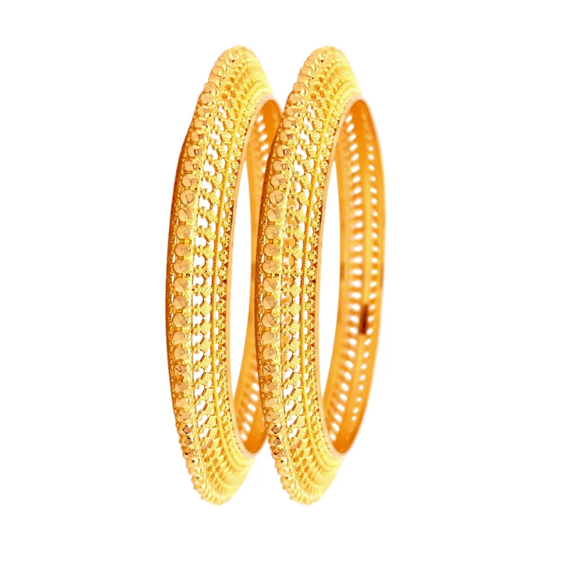 Ceremonial Traditional Yellow Gold 22kt Bangles (Set Of 2)