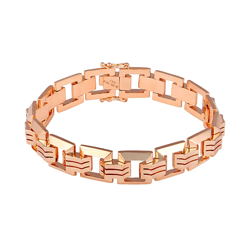 Watch Strap Linked Box 18kt Rose Gold Bracelet