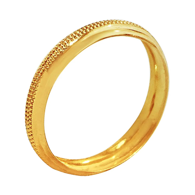 Elegant Textured Daily Wear 22kt Yellow Gold Band