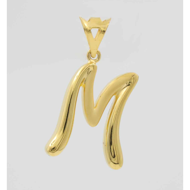 Letter M 22k gold pendant