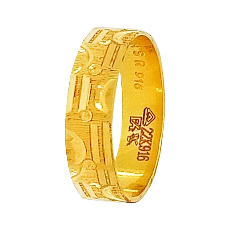 Designer Daily Wear Yellow Gold 22kt Eternity Band for Men