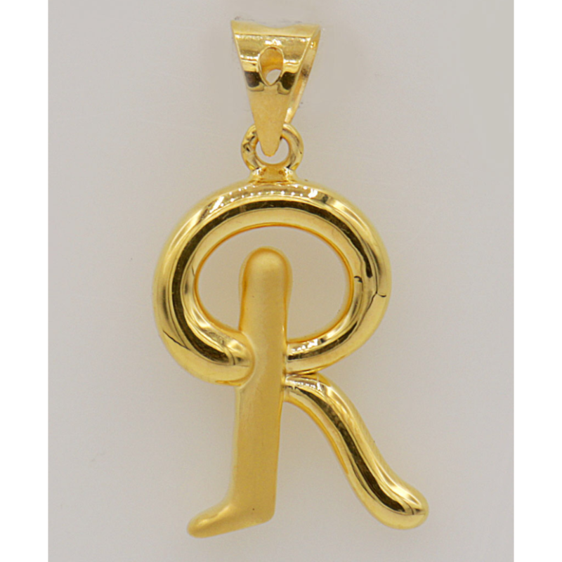 Letter R 22k gold pendant