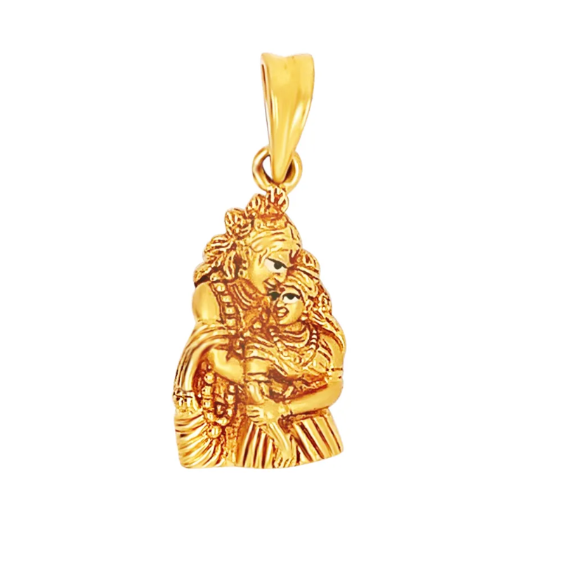 Religious Lord Radha Krishna 22kt Yellow Gold Pendant