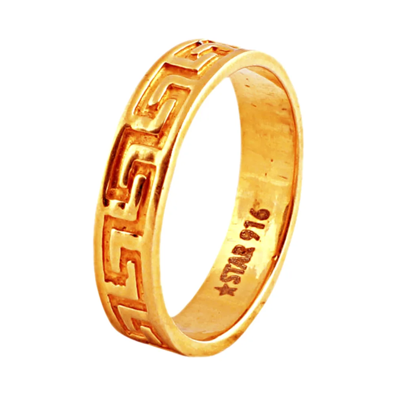 Elegant Textured Daily Wear 22kt Yellow Gold Eternity Band