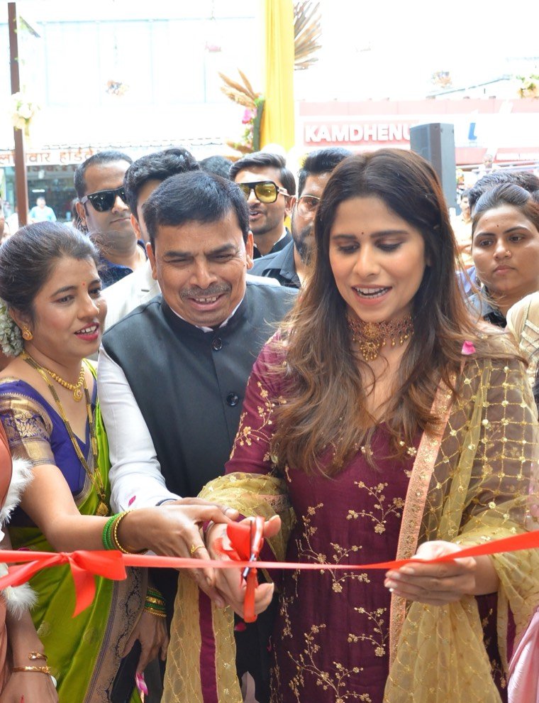 Sai Tamhankar, Marathi film actress at a Londe showroom inauguration